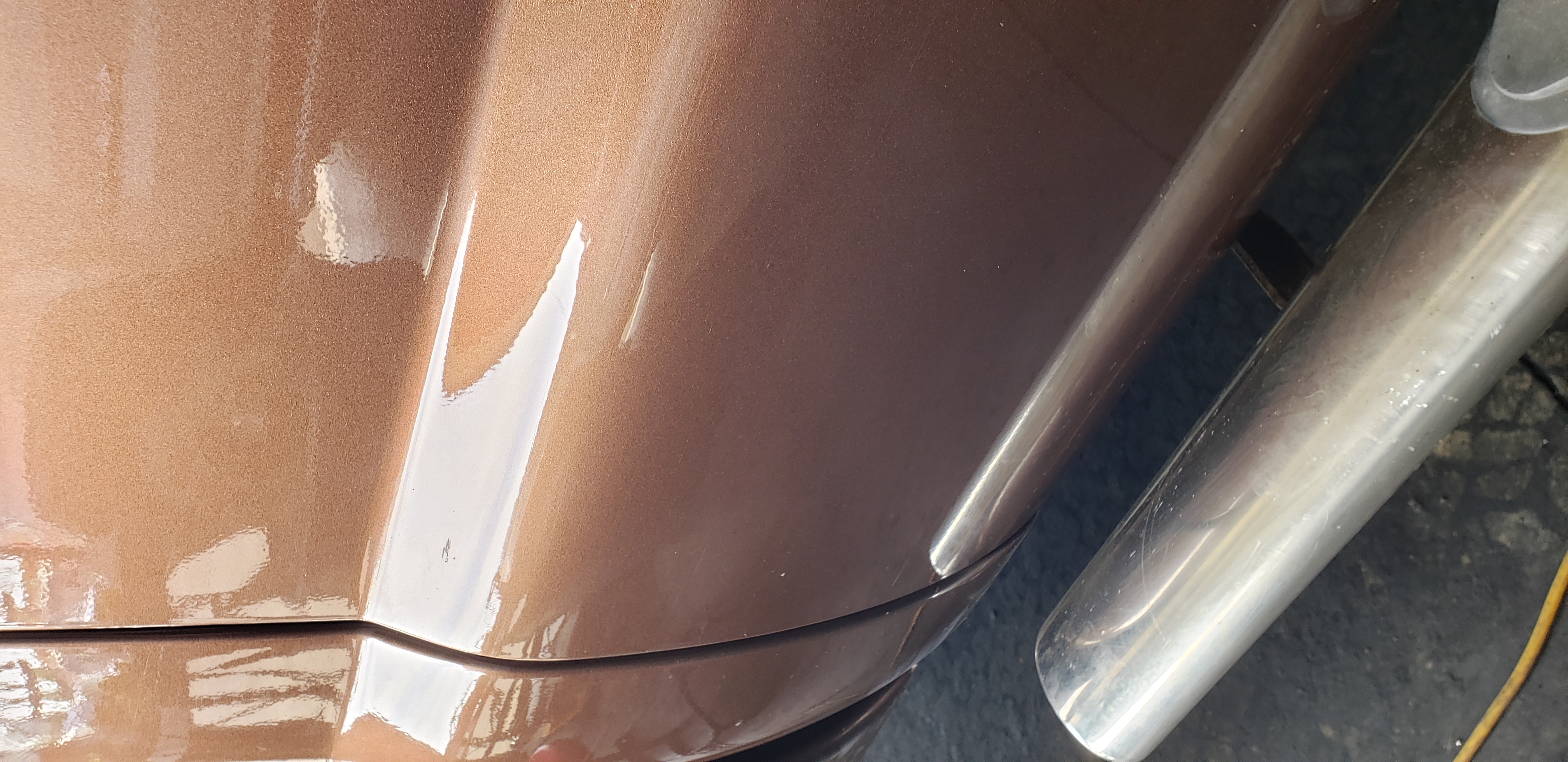 Door panel after dent repair